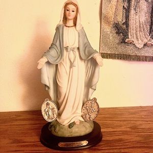 Vintage Our Lady of the Miraculous Medal Statuette, Florentine Collection
